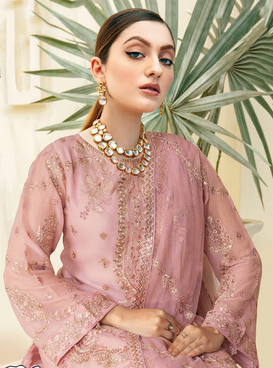 Kashish By Ramsha Embroidered Chiffon Unstitched 3 Piece Suit - 107 Kashish By Ramsha Embroidered Chiffon Unstitched 3 Piece Suit - 107