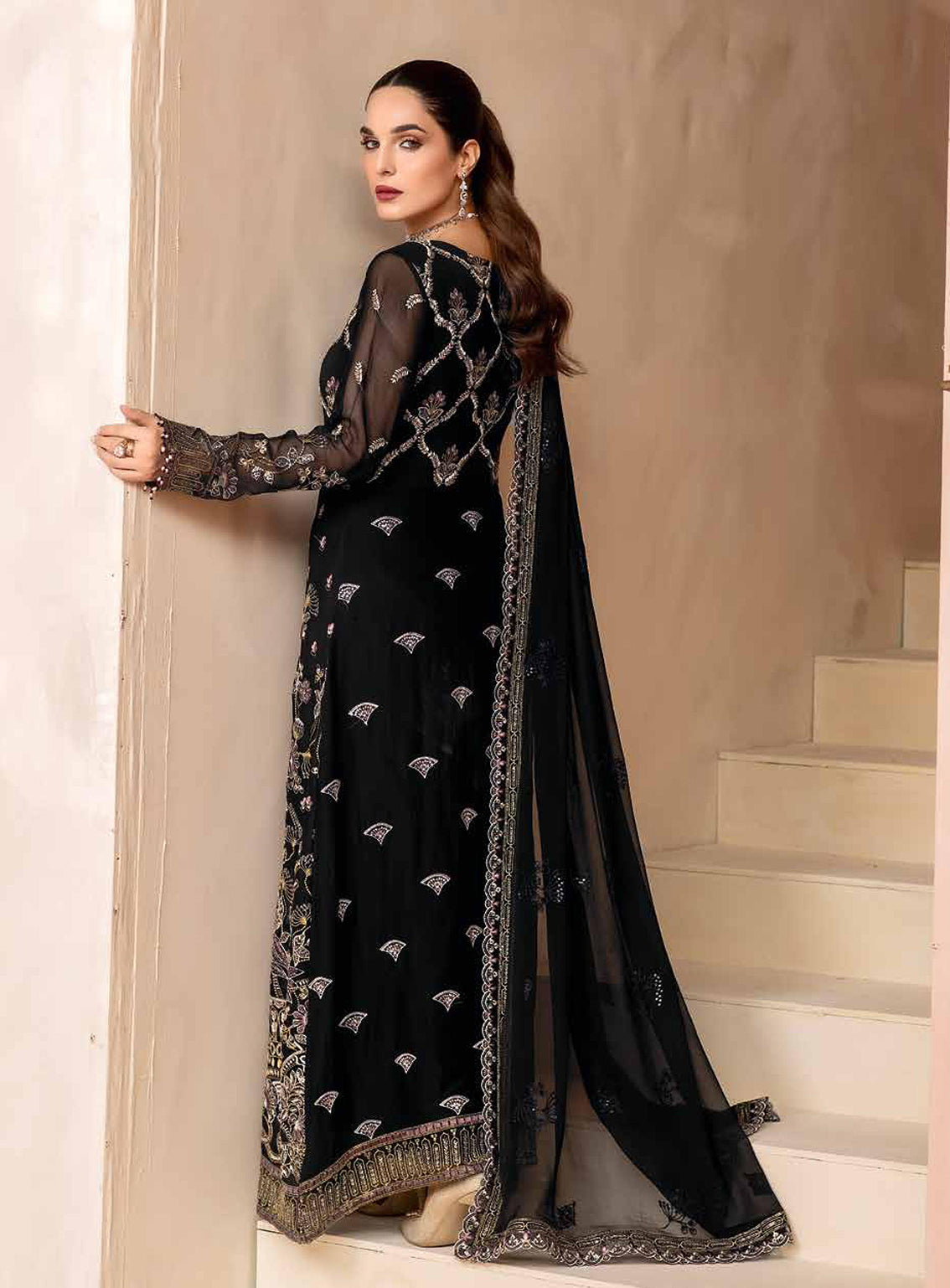 Elnaz By Flossie Embroidered Chiffon Unstitched 3 Piece Suit - 102 Elnaz By Flossie Embroidered Chiffon Unstitched 3 Piece Suit - 102