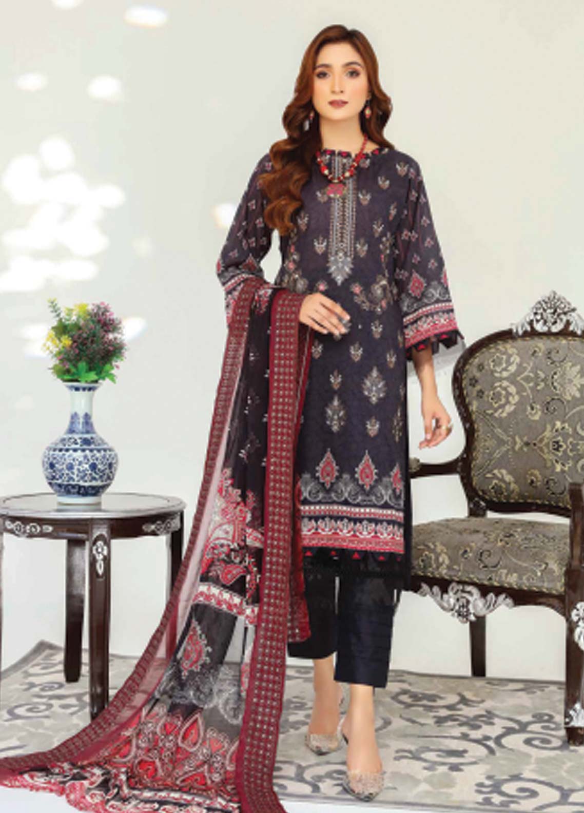 D#06 Abisha Digital Emb Lawn Collection 623 V-50 D#06 Abisha Digital Emb Lawn Collection 623 V-50