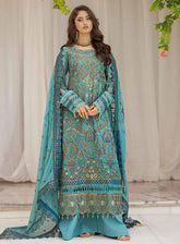 Ishq-e-Aatish By Emaan Adeel Embroidered Chiffon Unstitched 3 Piece Suit - 09
