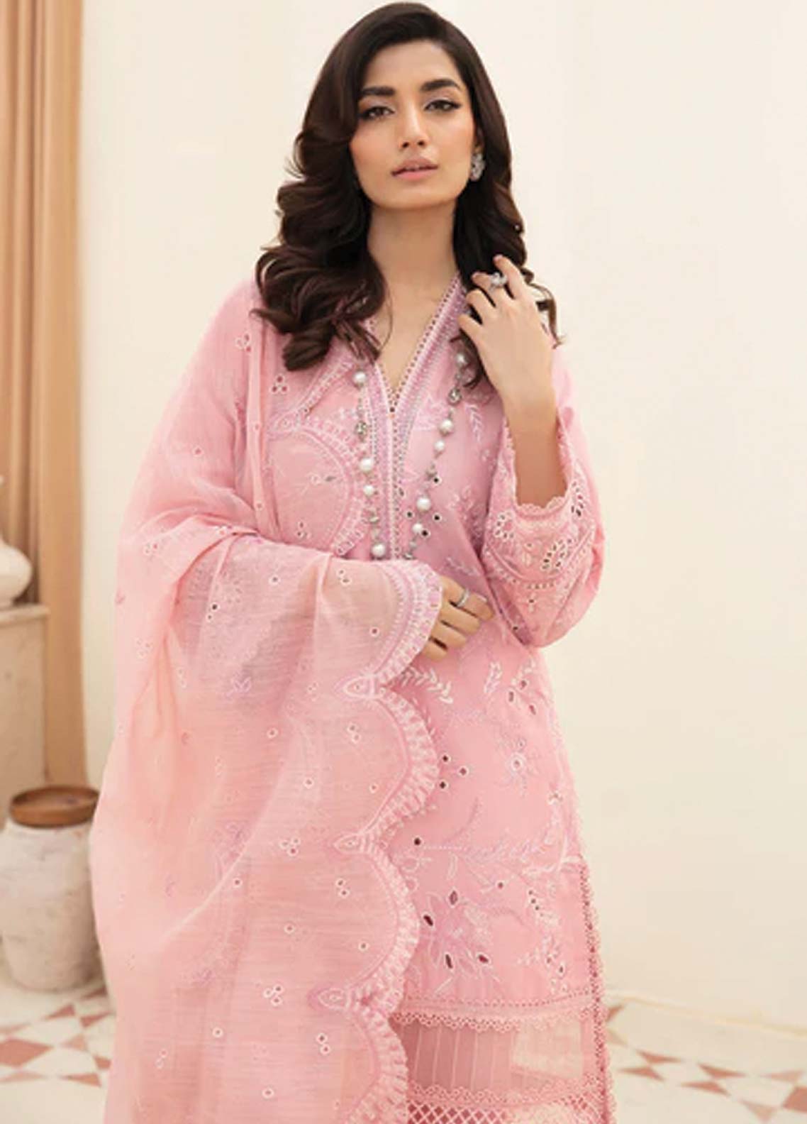 Afrozeh Embroidered Lawn Unstitched 3 Piece Suit - 02 Afrozeh Embroidered Lawn Unstitched 3 Piece Suit - 02