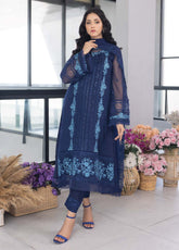 Azure Embroidered Chiffon Unstitched 3 Piece Suit - 30