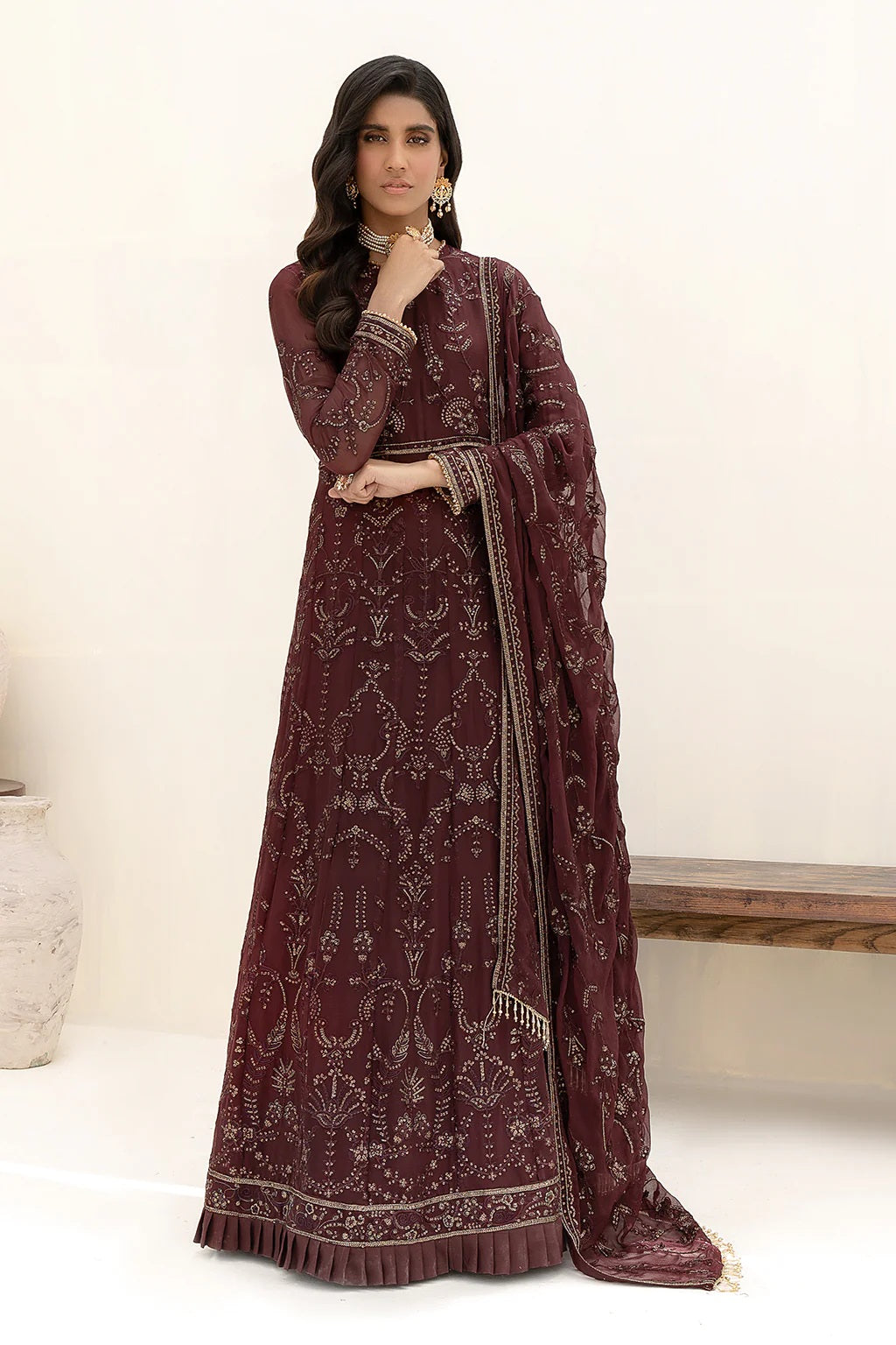 Nazneen By Zarif Embroidered Chiffon Unstitched 3 Piece Suit - 03 Nazneen By Zarif Embroidered Chiffon Unstitched 3 Piece Suit - 03