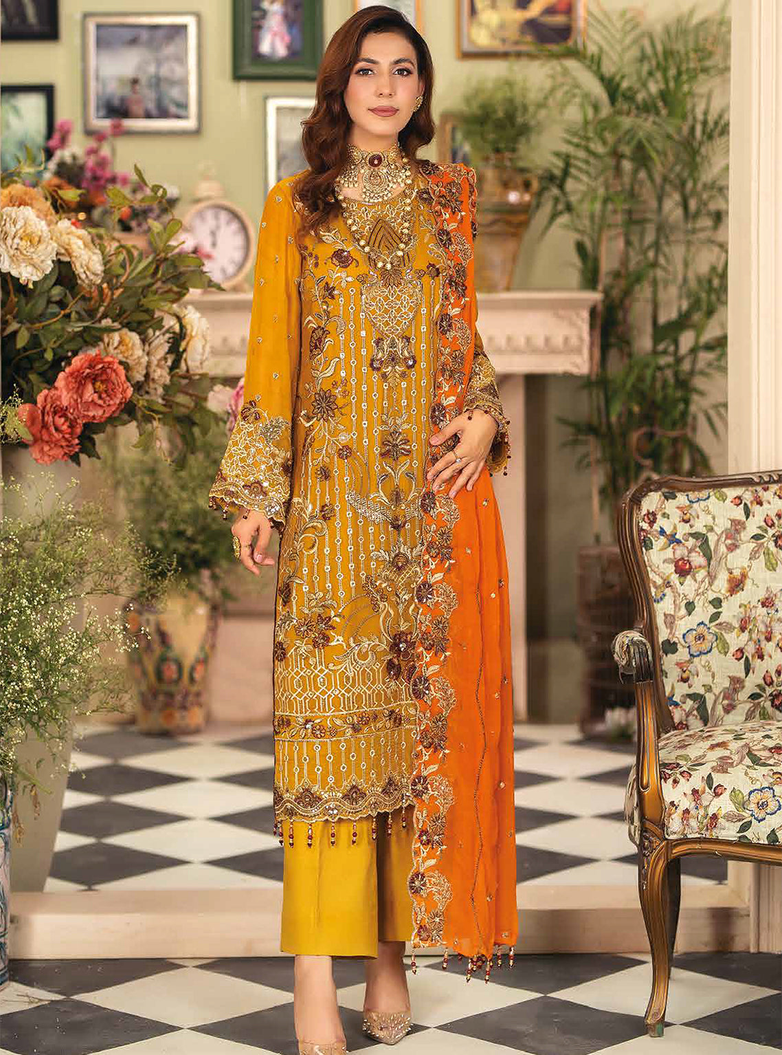 D#42 Imrozia Majestic Bagh Emb Chiffon Collection 823 D#42 Imrozia Majestic Bagh Emb Chiffon Collection 823