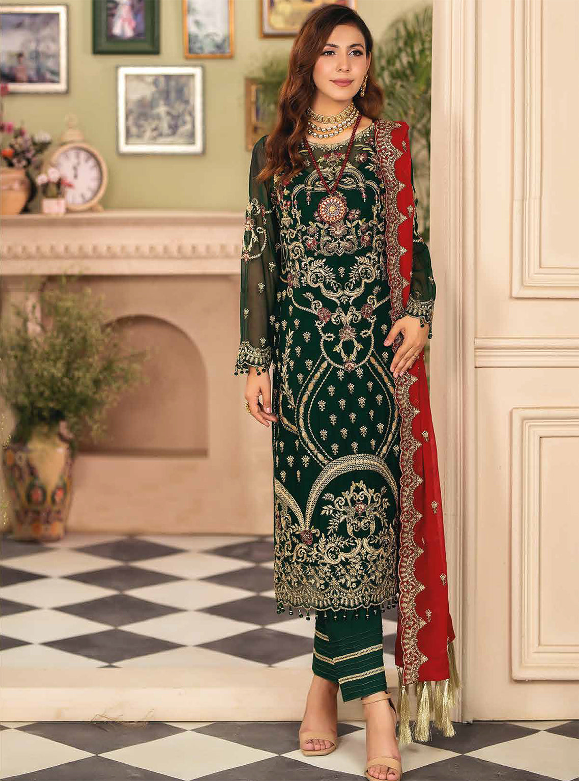 D#43 Imrozia Majestic Bagh Emb Chiffon Collection 823 D#43 Imrozia Majestic Bagh Emb Chiffon Collection 823