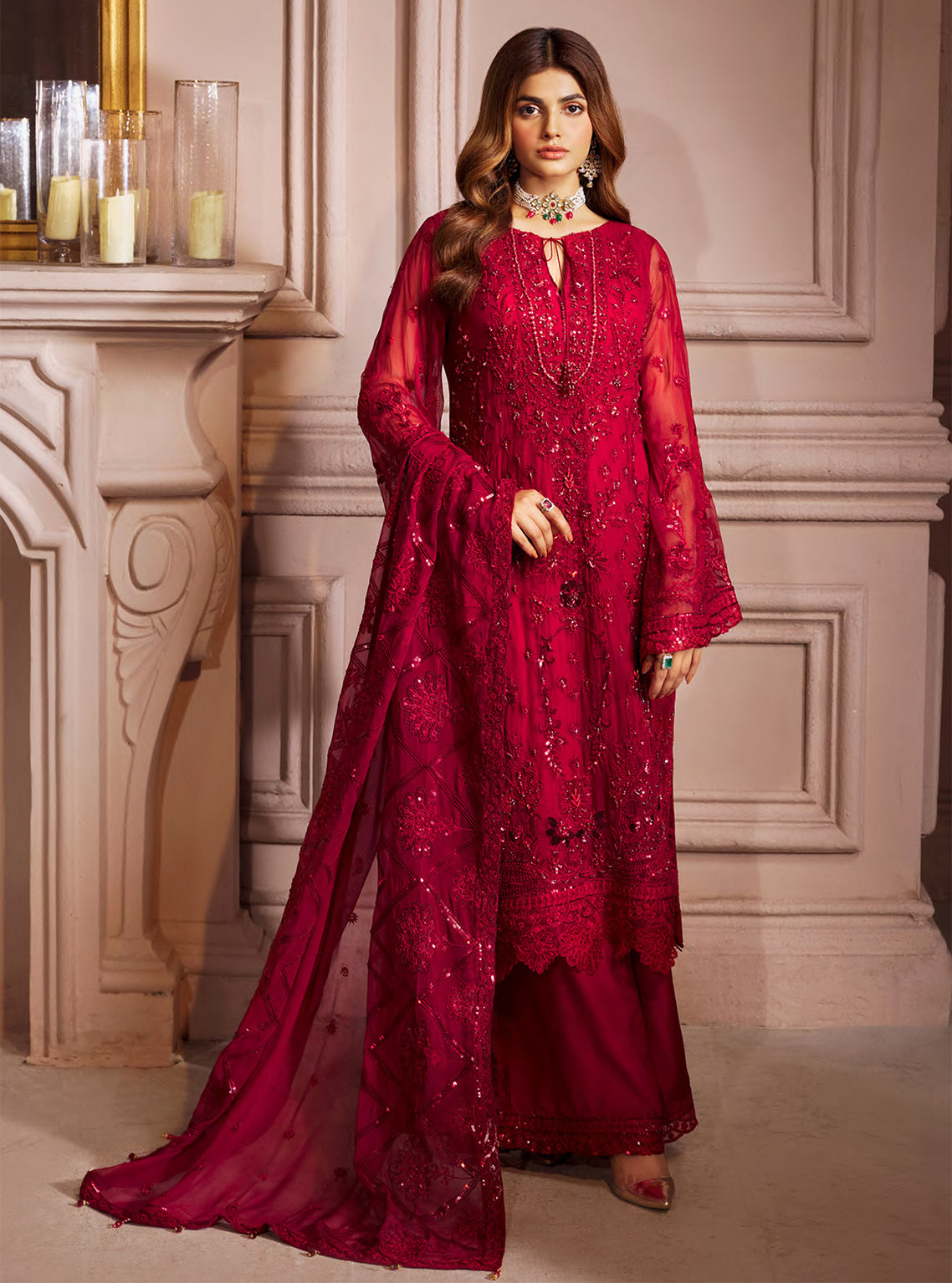 Elaine By Emaan Adeel Embroidered Organza Unstitched 3 Piece Suit - 08 Elaine By Emaan Adeel Embroidered Organza Unstitched 3 Piece Suit - 08