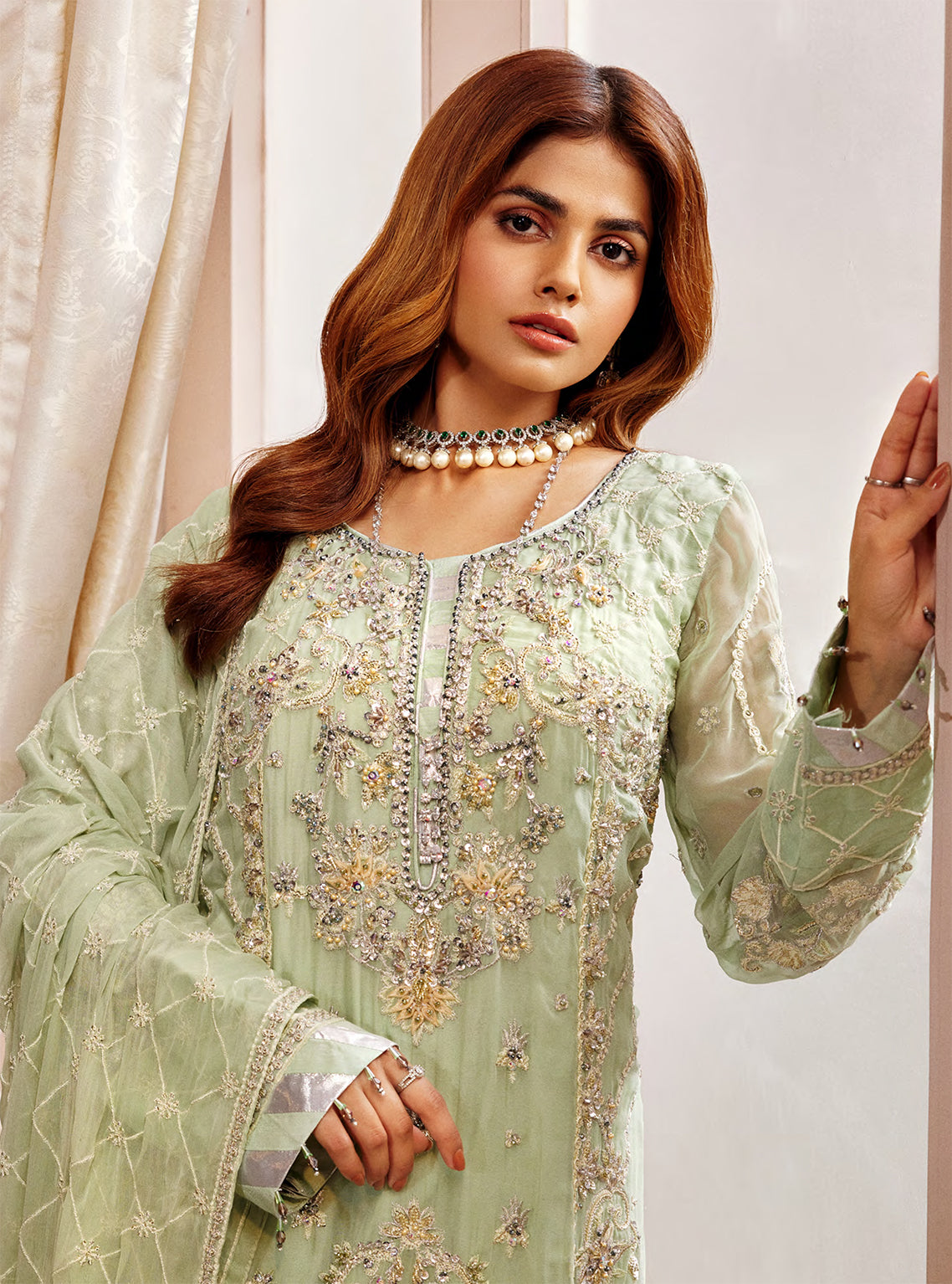 Elaine By Emaan Adeel Embroidered Organza Unstitched 3 Piece Suit - 09 Elaine By Emaan Adeel Embroidered Organza Unstitched 3 Piece Suit - 09