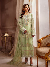 Elaine By Emaan Adeel Embroidered Organza Unstitched 3 Piece Suit - 09