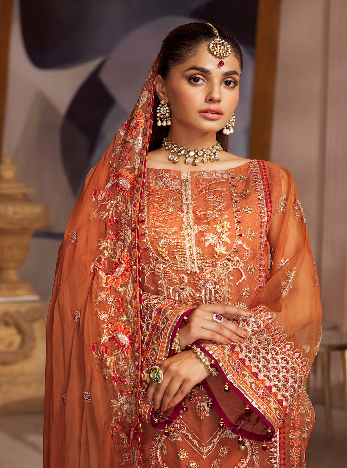 Elaine By Emaan Adeel Embroidered Organza Unstitched 3 Piece Suit - 03 Elaine By Emaan Adeel Embroidered Organza Unstitched 3 Piece Suit - 03