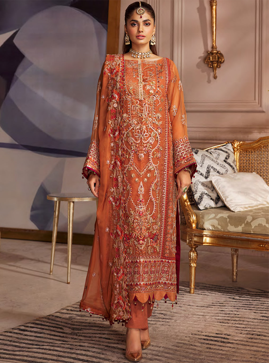 Elaine By Emaan Adeel Embroidered Organza Unstitched 3 Piece Suit - 03 Elaine By Emaan Adeel Embroidered Organza Unstitched 3 Piece Suit - 03