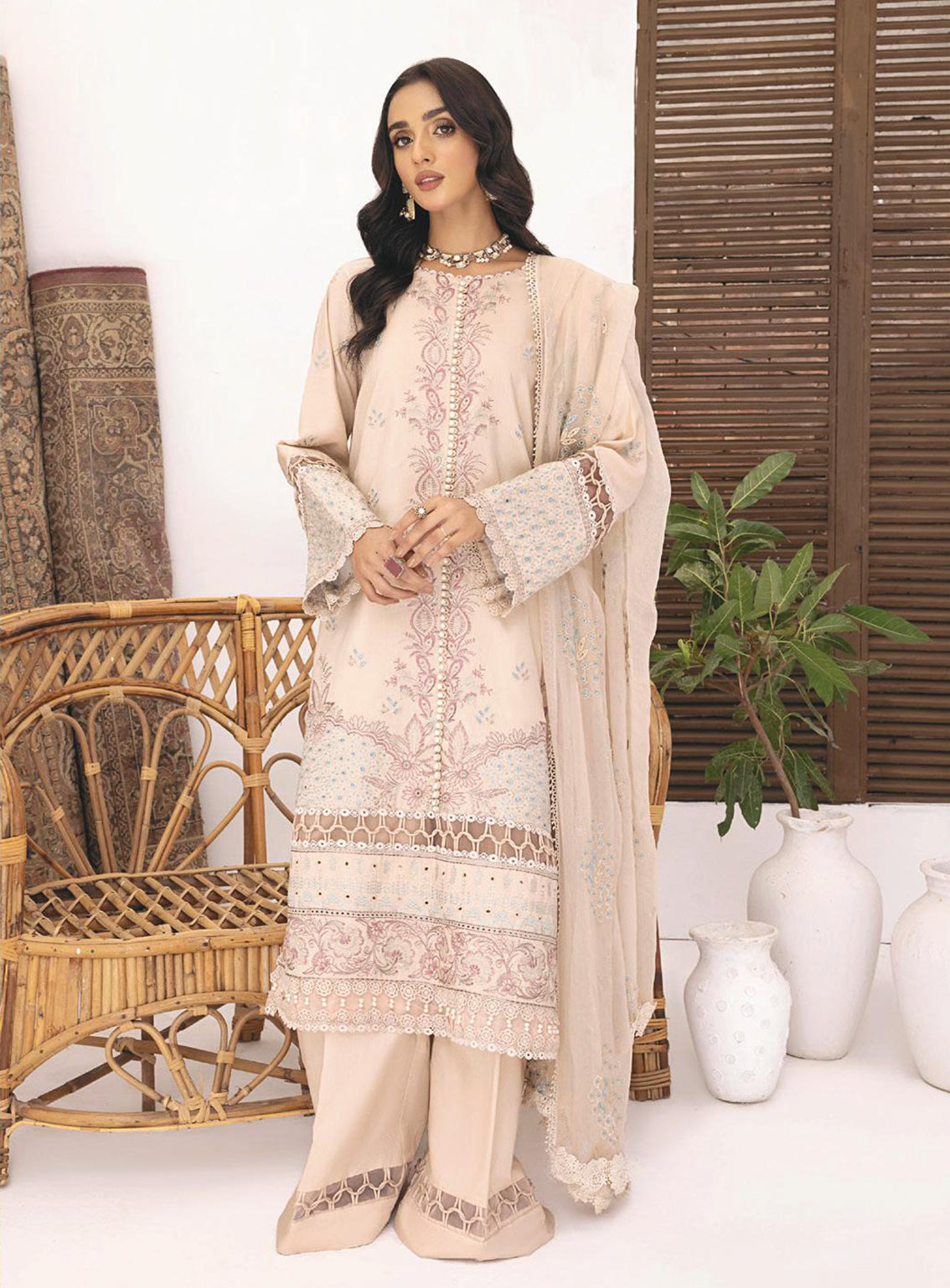 Kastoori By Awwal Embroidered Viscose Unstitched 3 Piece Suit - 05 Kastoori By Awwal Embroidered Viscose Unstitched 3 Piece Suit - 05