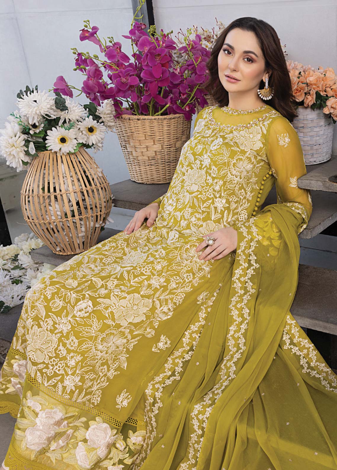 Azure Embroidered Chiffon Unstitched 3 Piece Suit - 27 Azure Embroidered Chiffon Unstitched 3 Piece Suit - 27