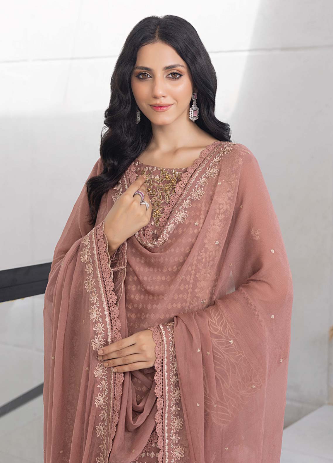 Azure Embroidered Chiffon Unstitched 3 Piece Suit - 29 Azure Embroidered Chiffon Unstitched 3 Piece Suit - 29