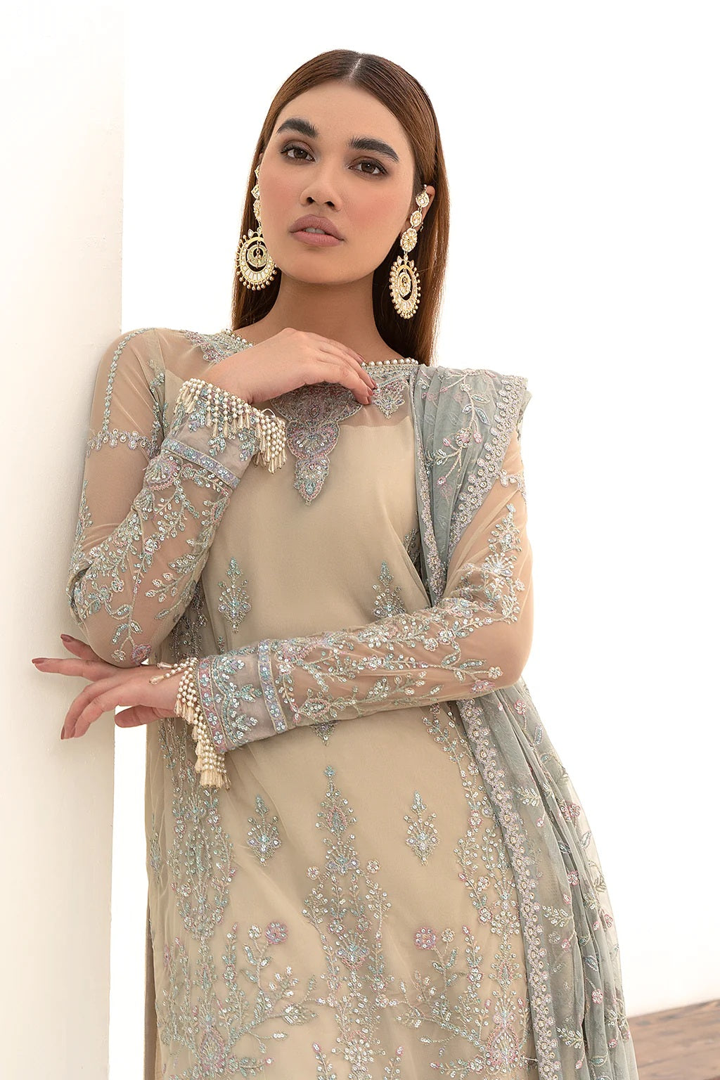 Nazneen By Zarif Embroidered Net Unstitched 3 Piece Suit - 04 Nazneen By Zarif Embroidered Net Unstitched 3 Piece Suit - 04