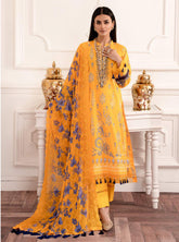 D#06 AlZohaib Sunshine Bloom Printed Bamber Chikankari Dupatta 923