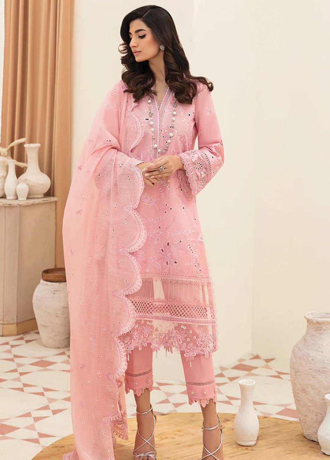 Afrozeh Embroidered Lawn Unstitched 3 Piece Suit - 02 Afrozeh Embroidered Lawn Unstitched 3 Piece Suit - 02
