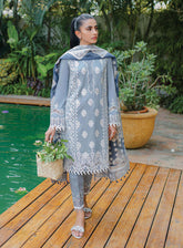 Qline By Qalamkar Embroidered Linen Unstitched 3 Piece Suit - 02 AVELINE