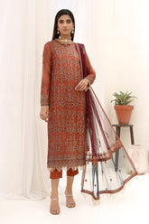 Nazneen By Zarif Embroidered Net Unstitched 3 Piece Suit - 05