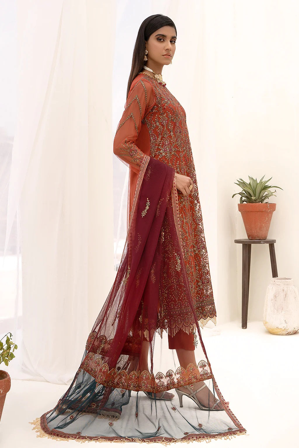 Nazneen By Zarif Embroidered Net Unstitched 3 Piece Suit - 05 Nazneen By Zarif Embroidered Net Unstitched 3 Piece Suit - 05