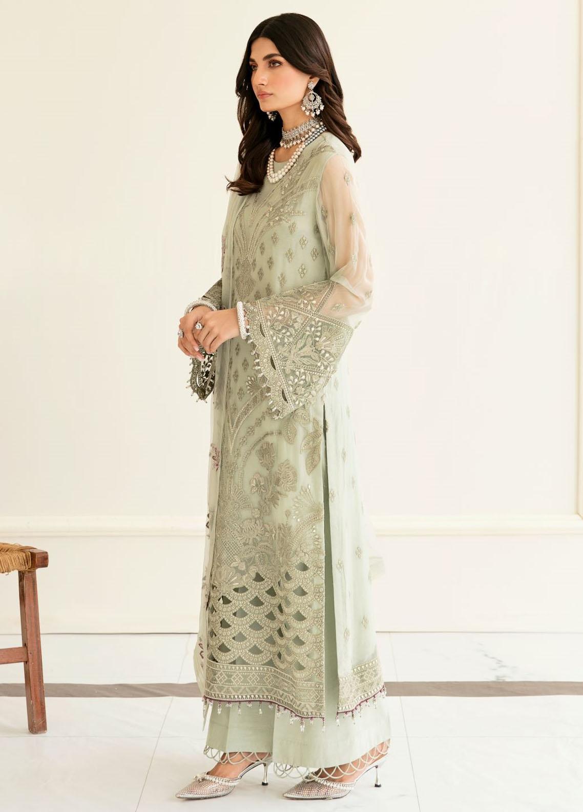 Safeera By Flossie Embroidered Chiffon Unstitched 3 Piece Suit - 06 PISTACHIO Safeera By Flossie Embroidered Chiffon Unstitched 3 Piece Suit - 06 PISTACHIO