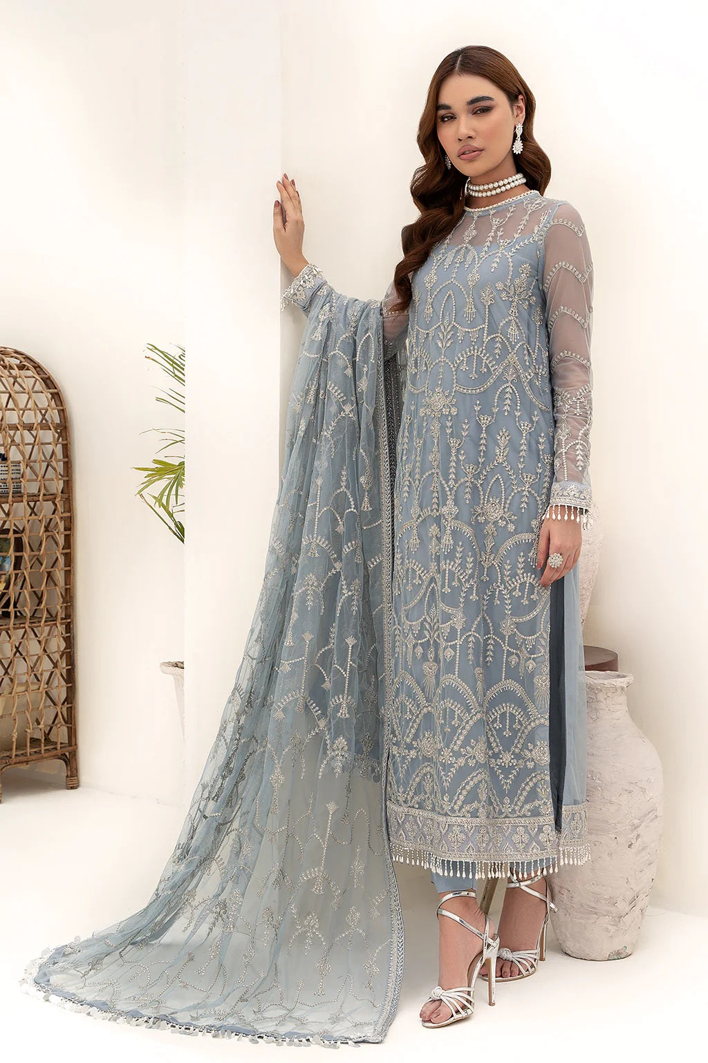 Nazneen By Zarif Embroidered Net Unstitched 3 Piece Suit - 06 Nazneen By Zarif Embroidered Net Unstitched 3 Piece Suit - 06