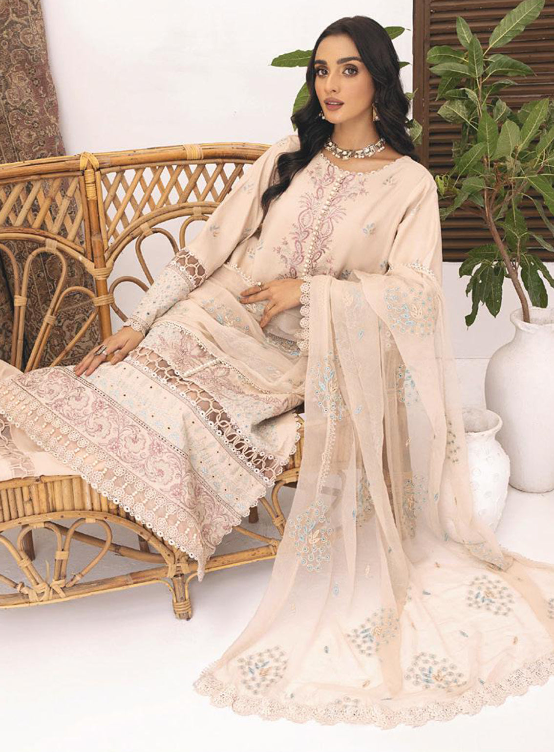 Kastoori By Awwal Embroidered Viscose Unstitched 3 Piece Suit - 05 Kastoori By Awwal Embroidered Viscose Unstitched 3 Piece Suit - 05