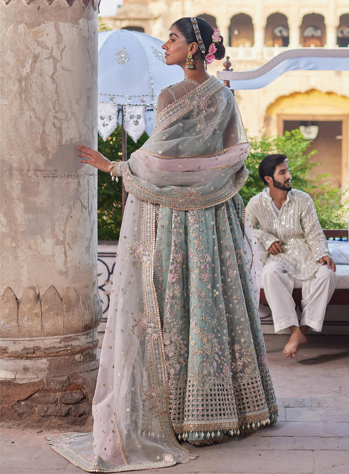 Afrozeh Embroidered Organza Unstitched 3 Piece Suit - 01 Afrozeh Embroidered Organza Unstitched 3 Piece Suit - 01