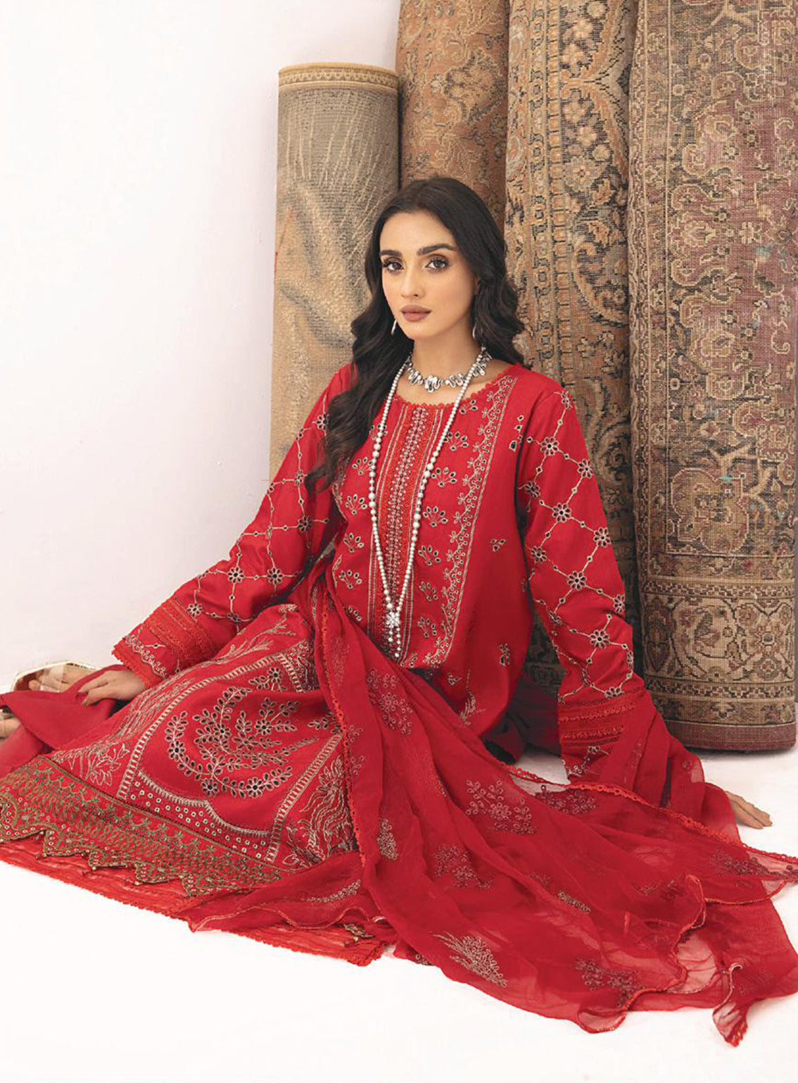 Kastoori By Awwal Embroidered Viscose Unstitched 3 Piece Suit - 09 Kastoori By Awwal Embroidered Viscose Unstitched 3 Piece Suit - 09