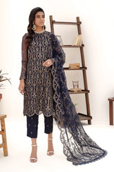 Nazneen By Zarif Embroidered Net Unstitched 3 Piece Suit - 09
