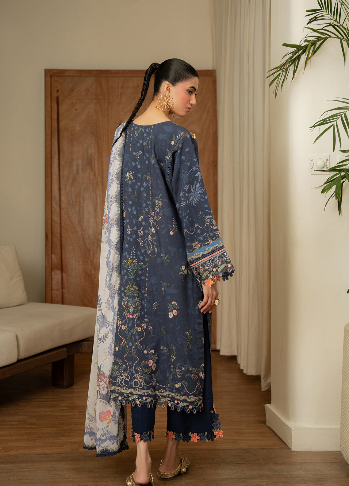 Aabyaan Luxury Embroidered Linen 3 Piece Unstitched Suit ABY26PLL D-AK-03 CELINE Aabyaan Luxury Embroidered Linen 3 Piece Unstitched Suit ABY26PLL D-AK-03 CELINE