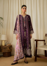 Aabyaan Luxury Embroidered Linen 3 Piece Unstitched Suit ABY26PLL D-AK-05 AMELINE