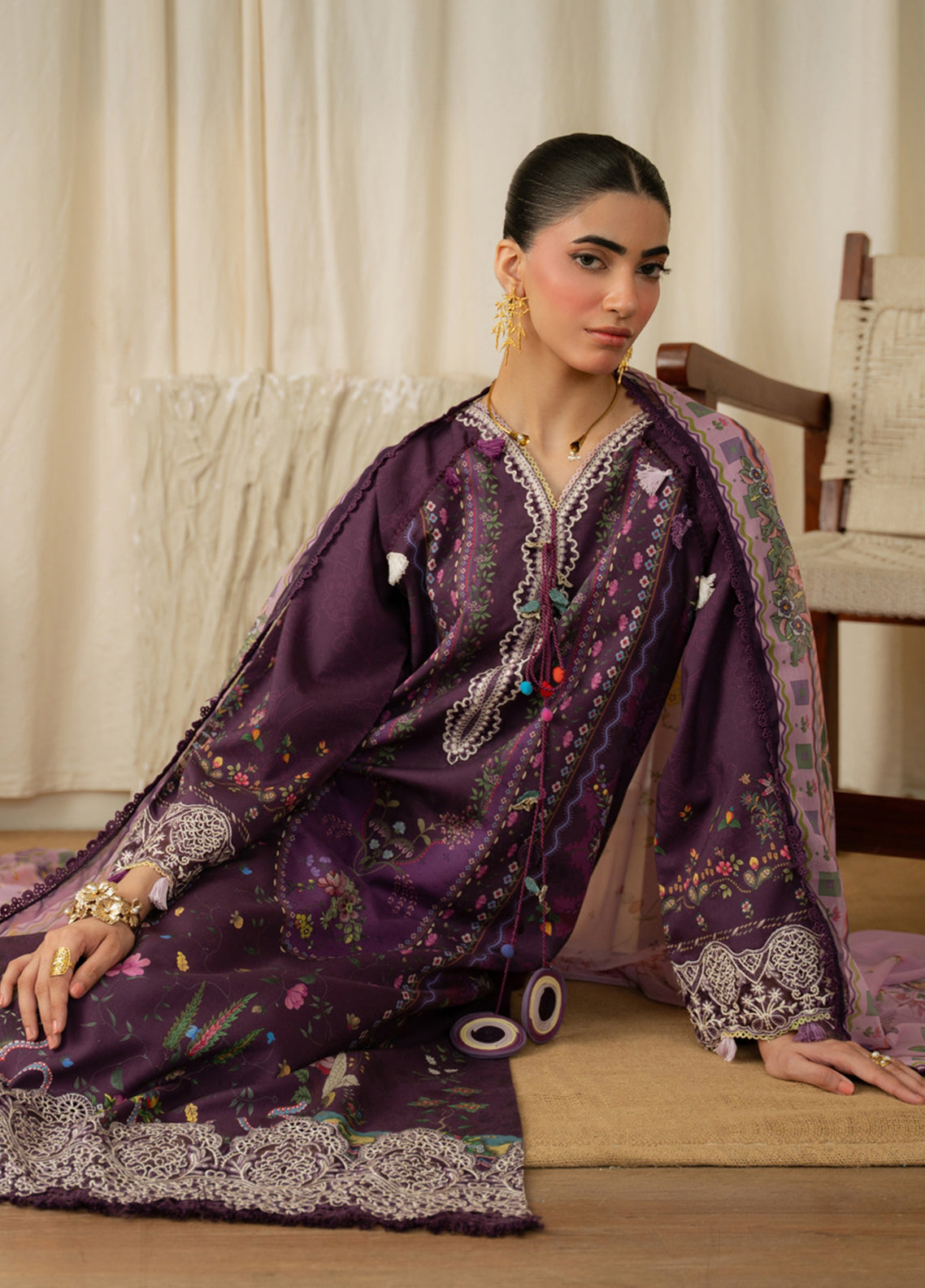 Aabyaan Luxury Embroidered Linen 3 Piece Unstitched Suit ABY26PLL D-AK-05 AMELINE Aabyaan Luxury Embroidered Linen 3 Piece Unstitched Suit ABY26PLL D-AK-05 AMELINE