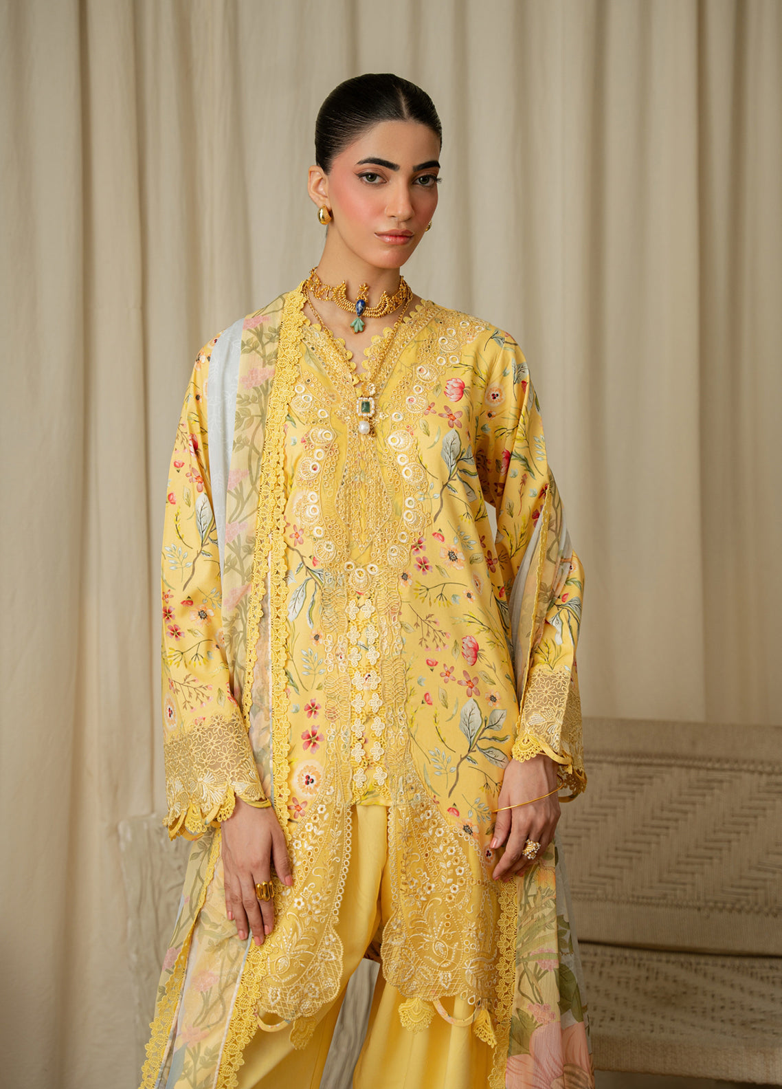 Aabyaan Luxury Embroidered Linen 3 Piece Unstitched Suit ABY26PLL D-AK-06 MARIGOLD Aabyaan Luxury Embroidered Linen 3 Piece Unstitched Suit ABY26PLL D-AK-06 MARIGOLD