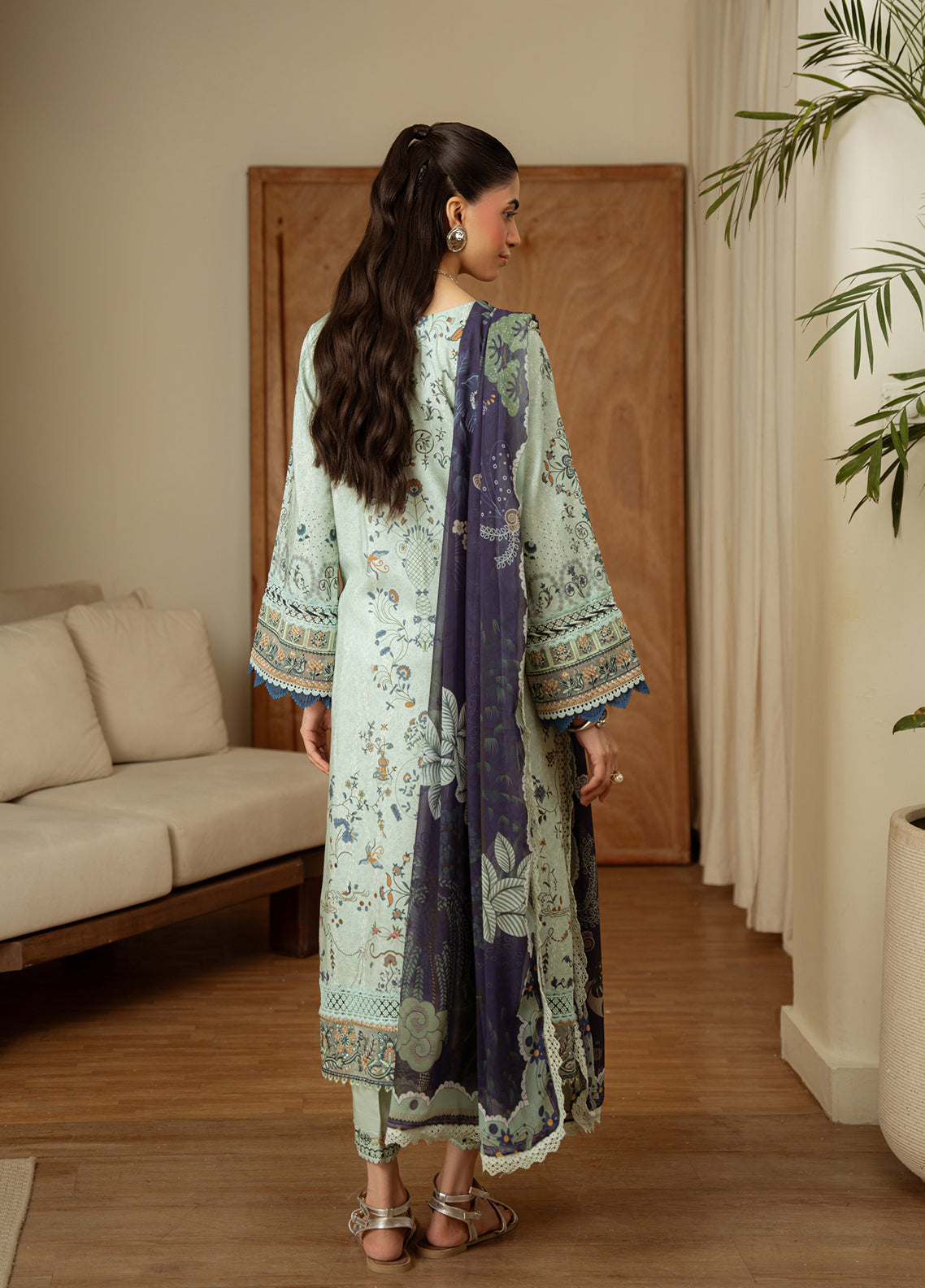 Aabyaan Luxury Embroidered Linen 3 Piece Unstitched Suit ABY26PLL D-AK-09 CELESTE Aabyaan Luxury Embroidered Linen 3 Piece Unstitched Suit ABY26PLL D-AK-09 CELESTE