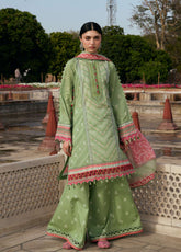 Aangan By Kahf Printed Lawn 3 Piece Unstitched Suit KHF25APC D-6B GUL-BAHAR