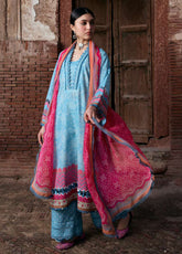 Aangan By Kahf Printed Lawn 3 Piece Unstitched Suit KHF25APC D-7B SHABNAM
