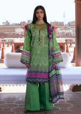 Aangan By Kahf Printed Lawn 3 Piece Unstitched Suit KHF25APC D-8B RUMI