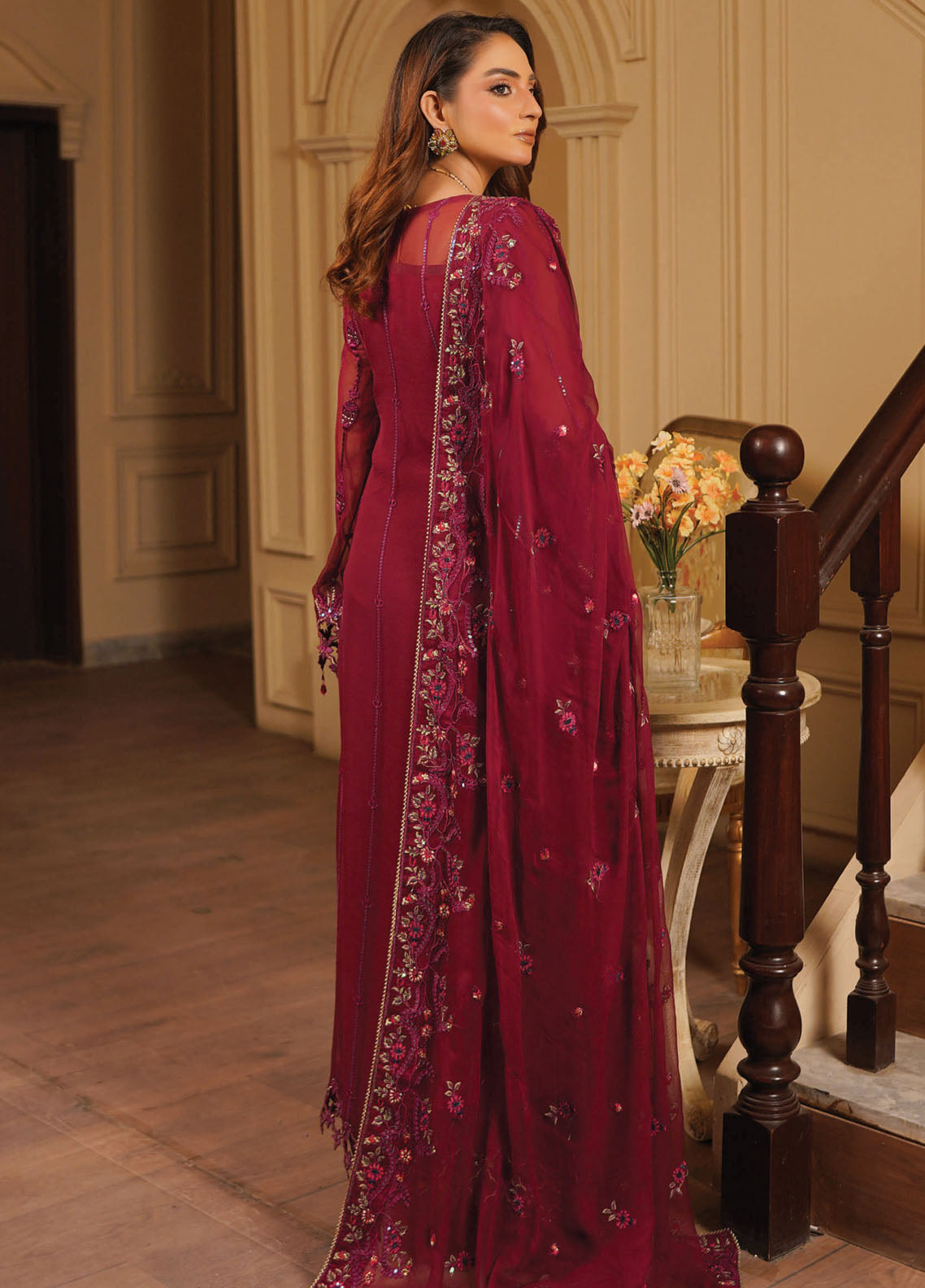 Aarzu By Maryam's Embroidered Chiffon 3 Piece Unstitched Suit MY26AV5 D-A-1101 AYSA Aarzu By Maryam's Embroidered Chiffon 3 Piece Unstitched Suit MY26AV5 D-A-1101 AYSA