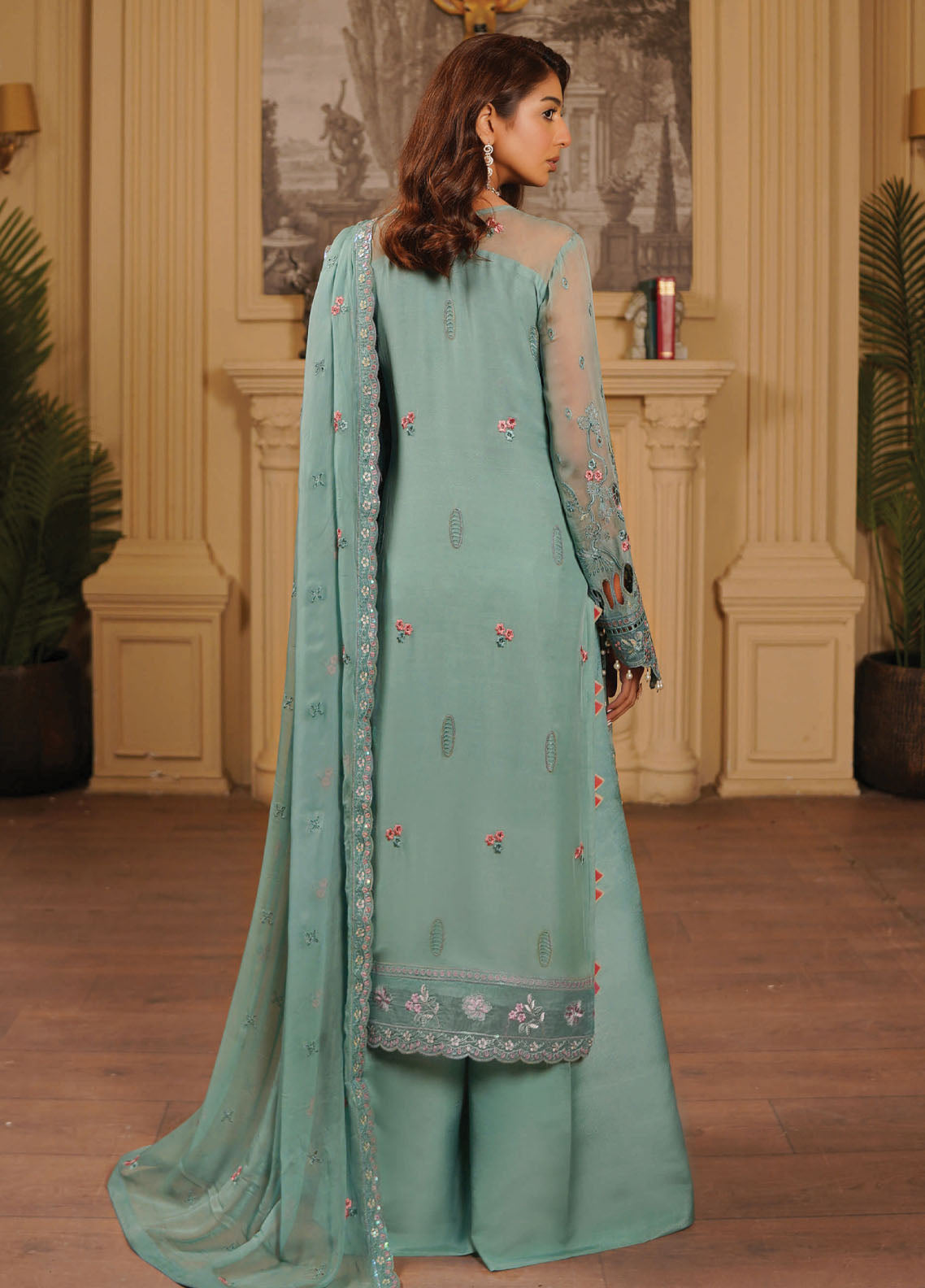 Aarzu By Maryam's Embroidered Chiffon 3 Piece Unstitched Suit MY26AV5 D-A-1102 NORANI Aarzu By Maryam's Embroidered Chiffon 3 Piece Unstitched Suit MY26AV5 D-A-1102 NORANI