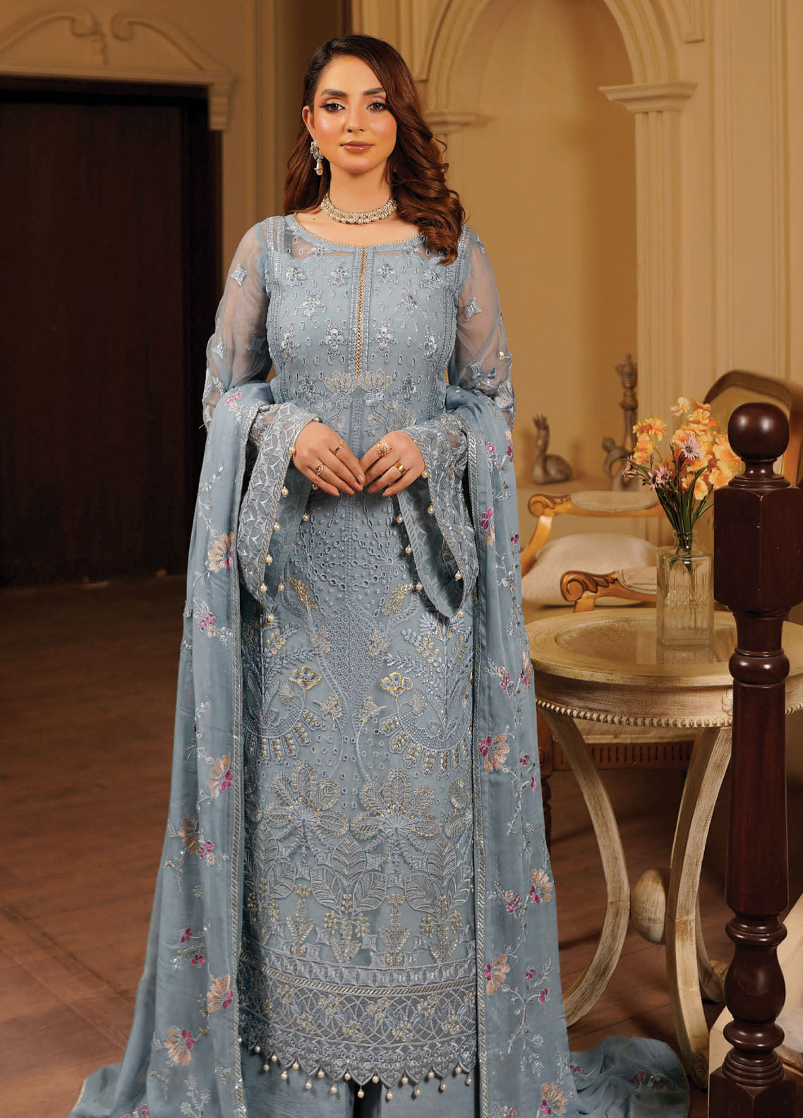 Aarzu By Maryam's Embroidered Chiffon 3 Piece Unstitched Suit MY26AV5 D-A-1104 DNARANGI Aarzu By Maryam's Embroidered Chiffon 3 Piece Unstitched Suit MY26AV5 D-A-1104 DNARANGI