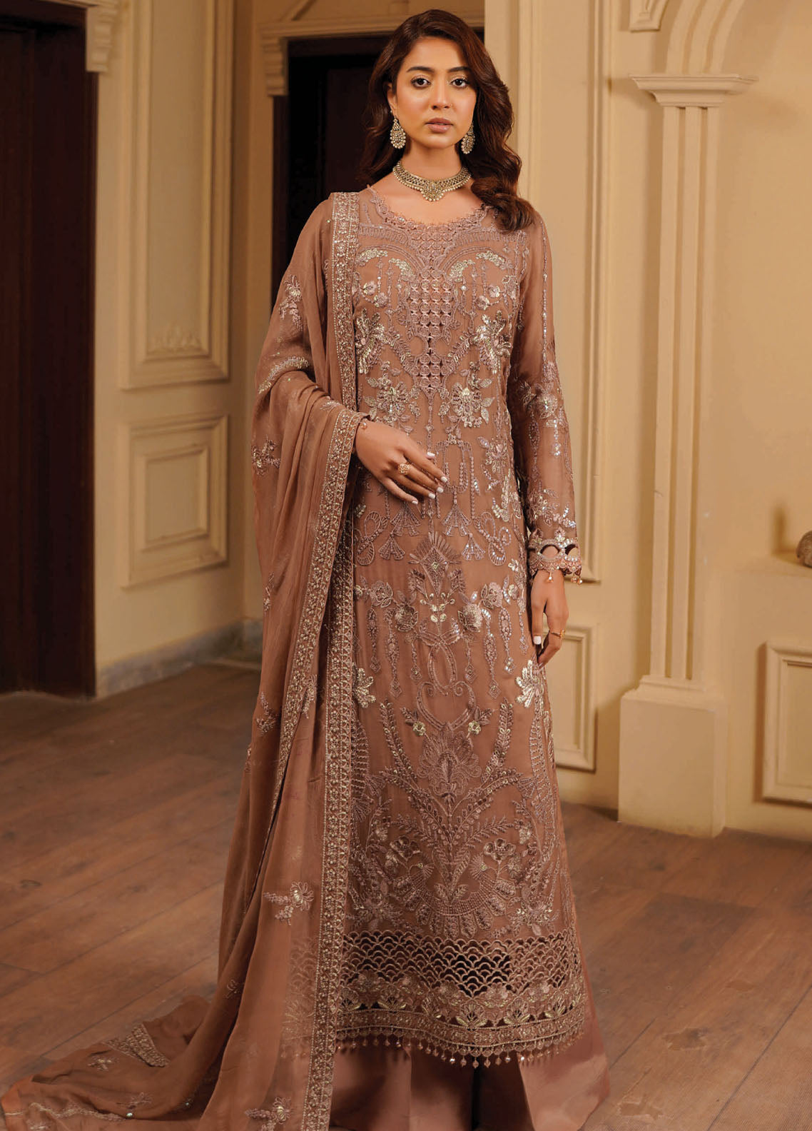 Aarzu By Maryam's Embroidered Chiffon 3 Piece Unstitched Suit MY26AV5 D-A-1105 SAFRIN Aarzu By Maryam's Embroidered Chiffon 3 Piece Unstitched Suit MY26AV5 D-A-1105 SAFRIN