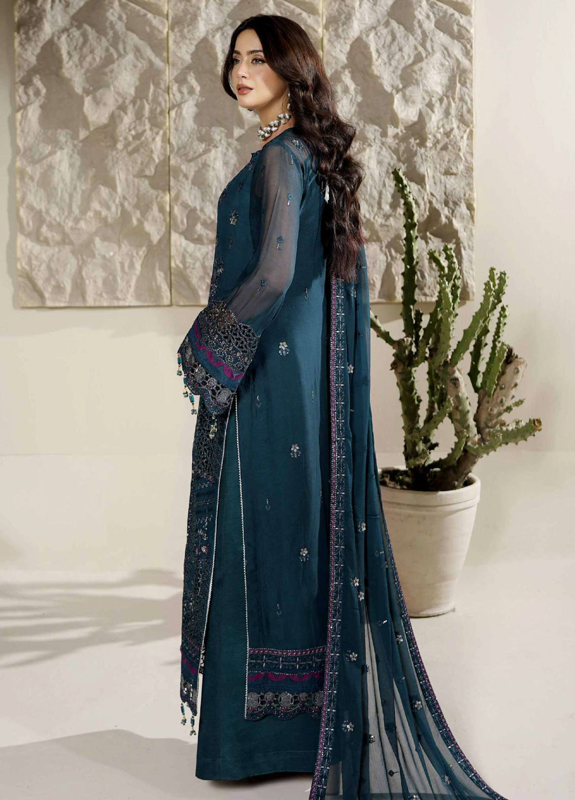 Aarzu By Maryam's Embroidered Chiffon 3 Piece Unstitched Suit MY26AV6 D-A-12003 PENINA Aarzu By Maryam's Embroidered Chiffon 3 Piece Unstitched Suit MY26AV6 D-A-12003 PENINA