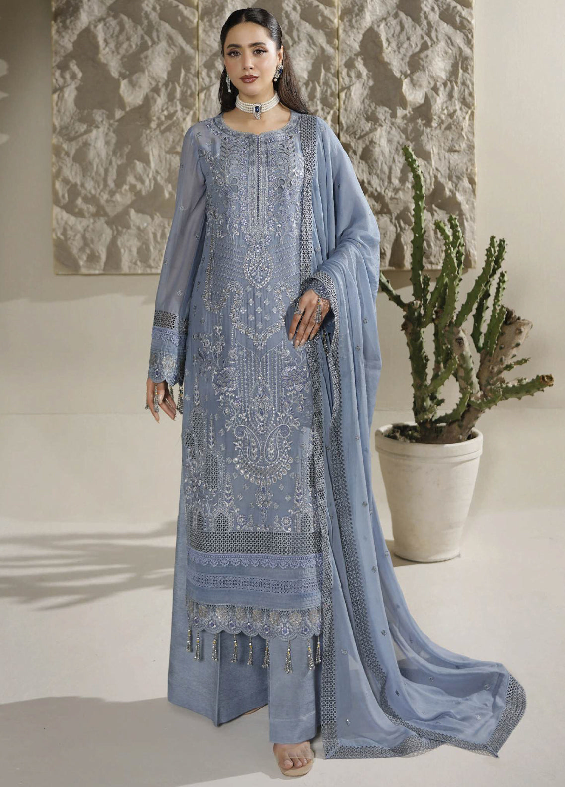 Aarzu By Maryam's Embroidered Chiffon 3 Piece Unstitched Suit MY26AV6 D-A-12005 TEMIRAH Aarzu By Maryam's Embroidered Chiffon 3 Piece Unstitched Suit MY26AV6 D-A-12005 TEMIRAH