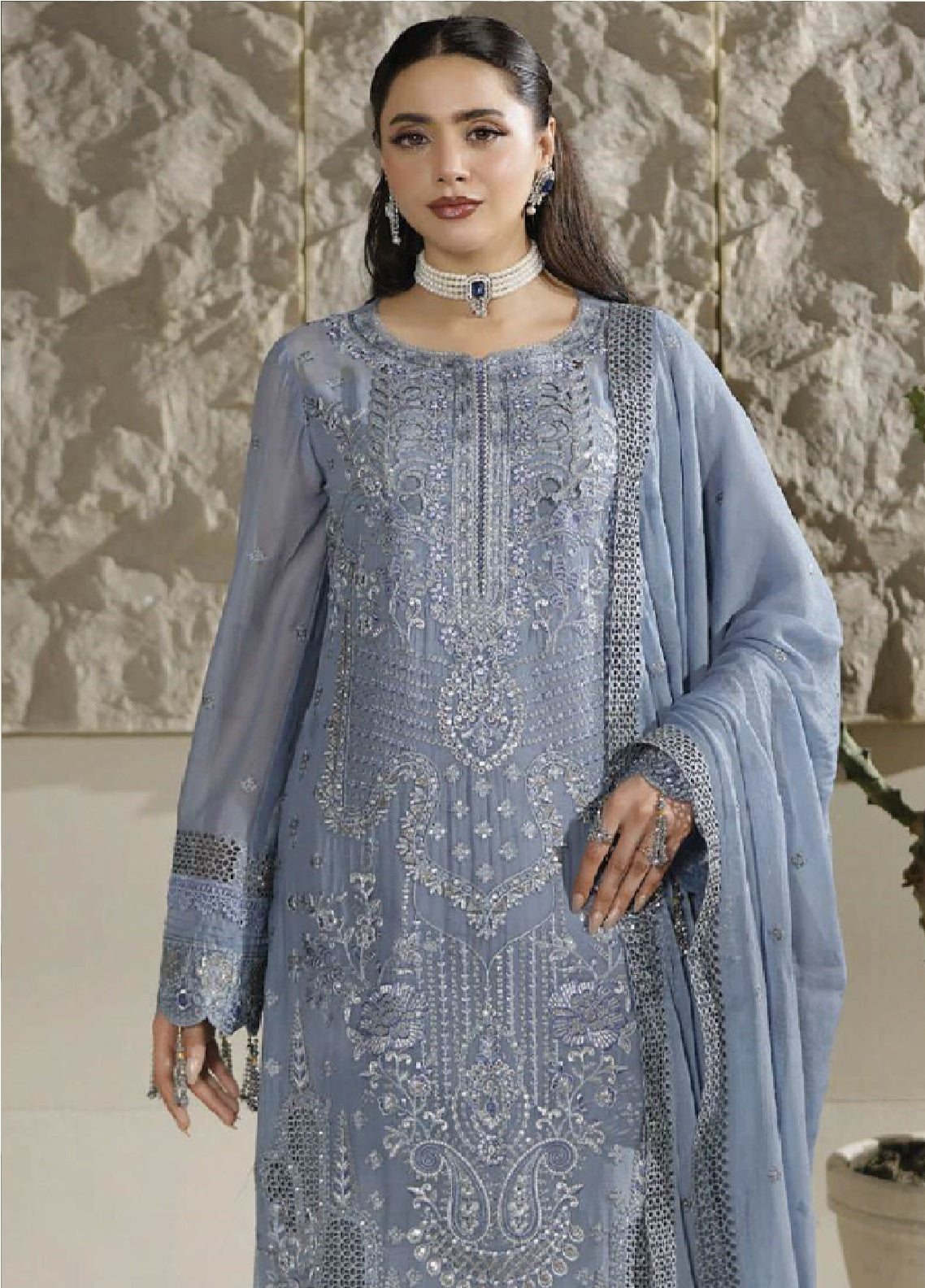 Aarzu By Maryam's Embroidered Chiffon 3 Piece Unstitched Suit MY26AV6 D-A-12005 TEMIRAH Aarzu By Maryam's Embroidered Chiffon 3 Piece Unstitched Suit MY26AV6 D-A-12005 TEMIRAH