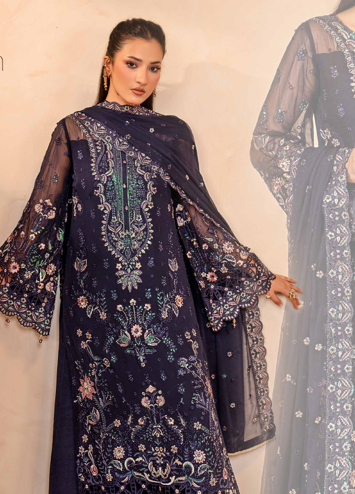 Aarzu By Maryam's Festive Embroidered Chiffon 3 Piece Unstitched Suit MY26AV7 D-A-13001 Aarzu By Maryam's Festive Embroidered Chiffon 3 Piece Unstitched Suit MY26AV7 D-A-13001