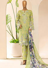 Aashkaar By HZ Textiles Embroidered Lawn 3 Piece Stitched Suit HZ26APELV1 D-064 F GREEN