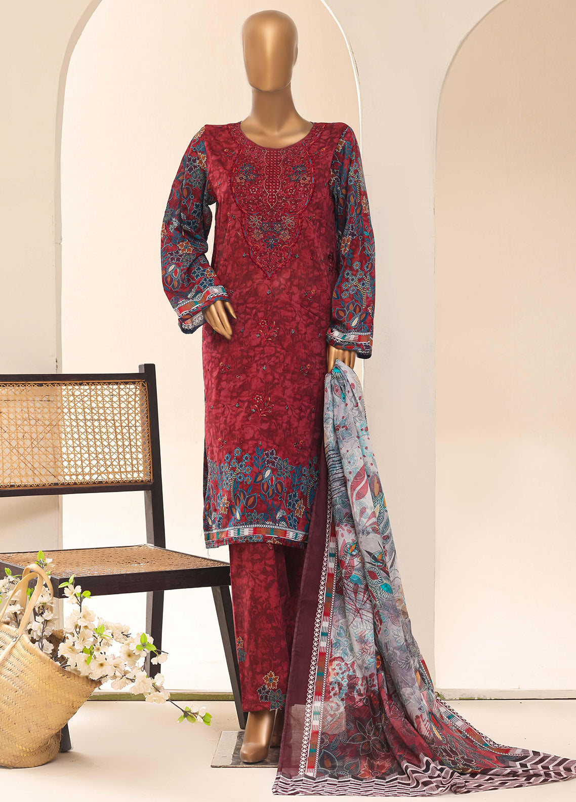Aashkaar By HZ Textiles Embroidered Lawn 3 Piece Stitched Suit HZ26APELV1 D-068 L DARK Aashkaar By HZ Textiles Embroidered Lawn 3 Piece Stitched Suit HZ26APELV1 D-068 L DARK