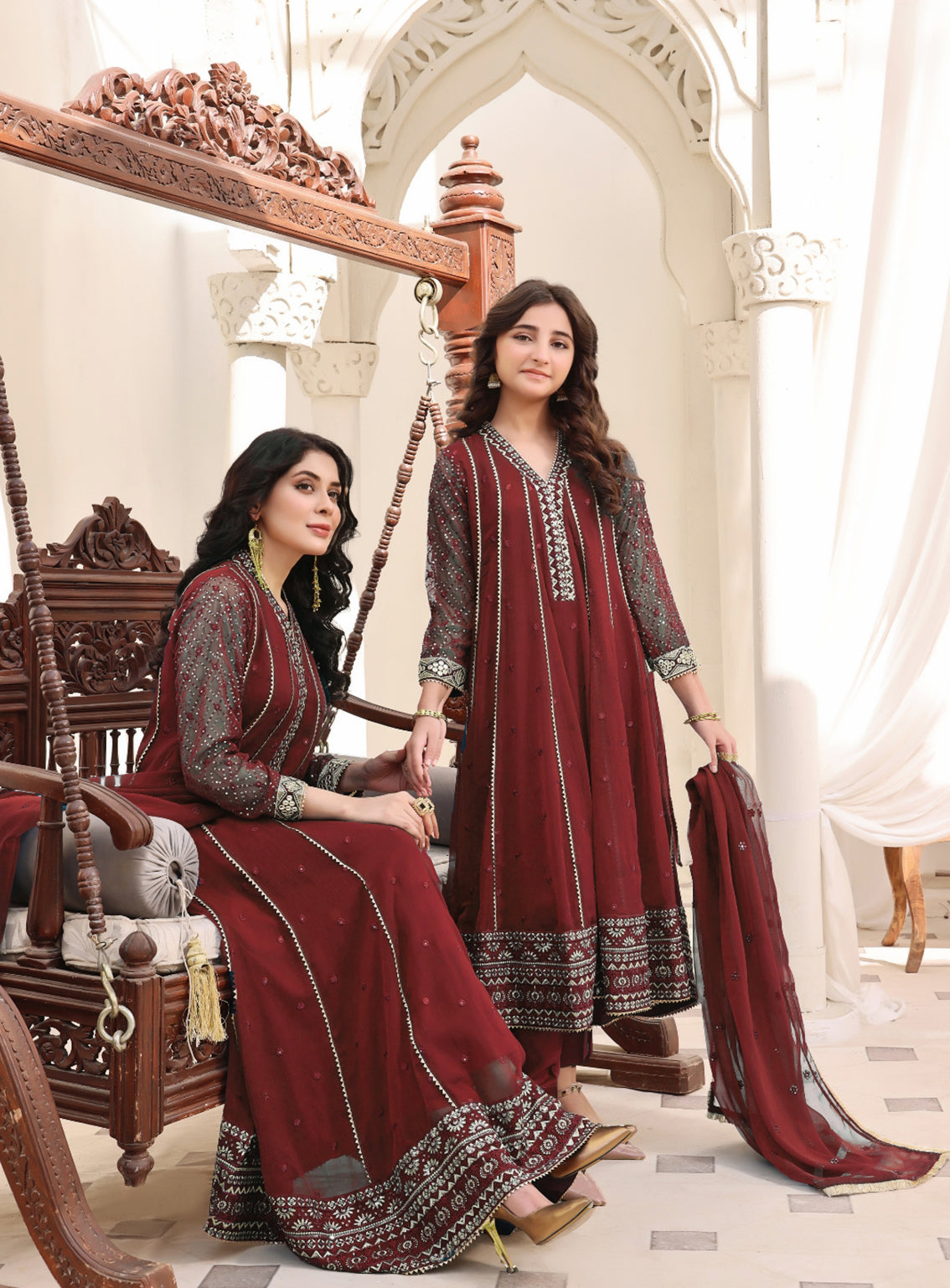 Abaan Zohan Embroidered Chiffon Suits Stitched 3 Piece - ABZO-006 KASHISH-MAROON Abaan Zohan Embroidered Chiffon Suits Stitched 3 Piece - ABZO-006 KASHISH-MAROON