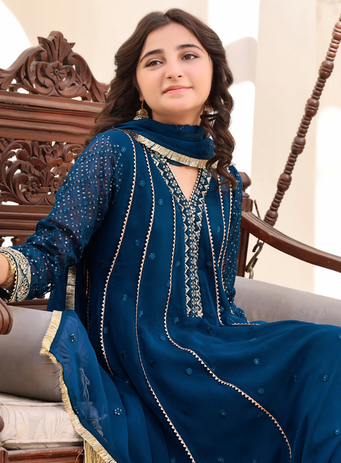 Abaan Zohan Embroidered Chiffon Suits Stitched 3 Piece - ABZO-006 KASHISH-PEACOCK Abaan Zohan Embroidered Chiffon Suits Stitched 3 Piece - ABZO-006 KASHISH-PEACOCK
