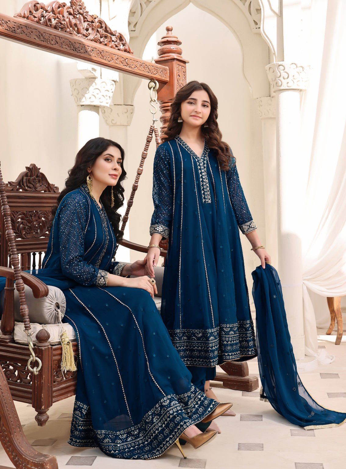 Abaan Zohan Embroidered Chiffon Suits Stitched 3 Piece - ABZO-006 KASHISH-PEACOCK Abaan Zohan Embroidered Chiffon Suits Stitched 3 Piece - ABZO-006 KASHISH-PEACOCK